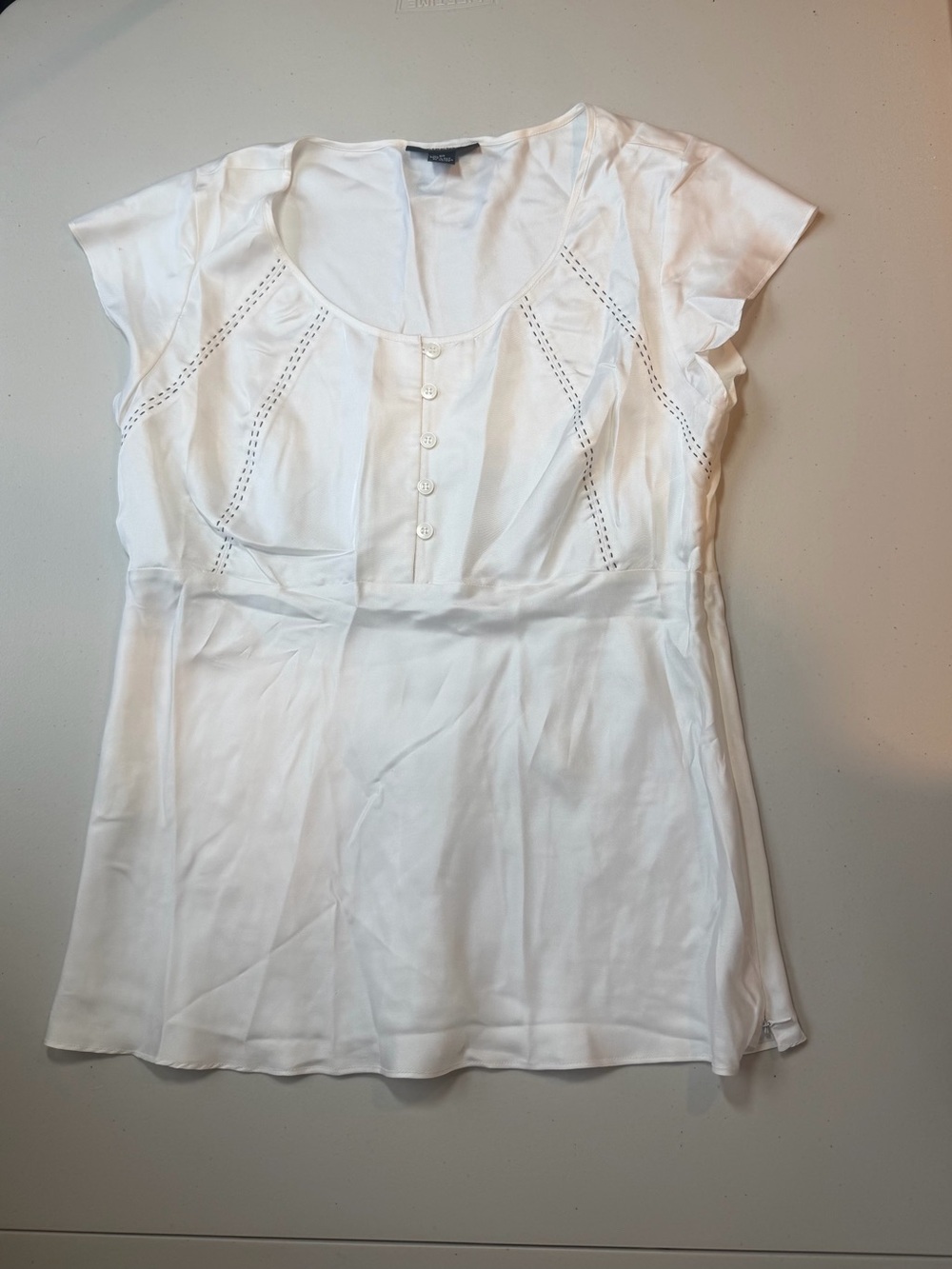 Alfani White Cap Sleeve Button-Front Blouse